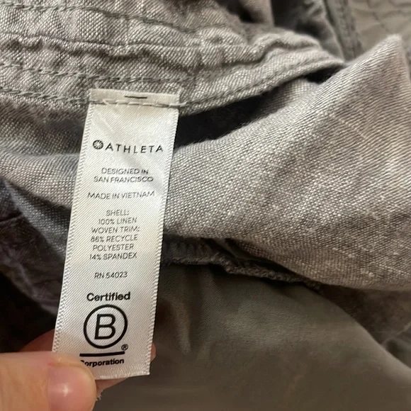 Athleta Cabo Linen Joggers Gray 6 - Picture 4 of 5